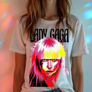 Tshirt Lady Gaga Poker Face - branca