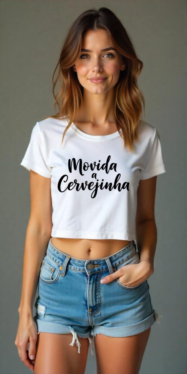 Cropped Movida a cervejinha - branca