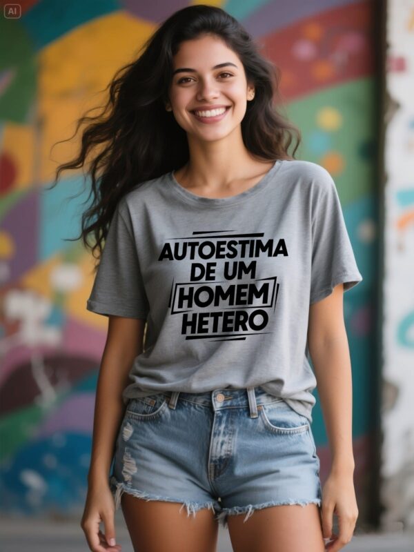 Babylook Autoestima de um homem hétero - cinza