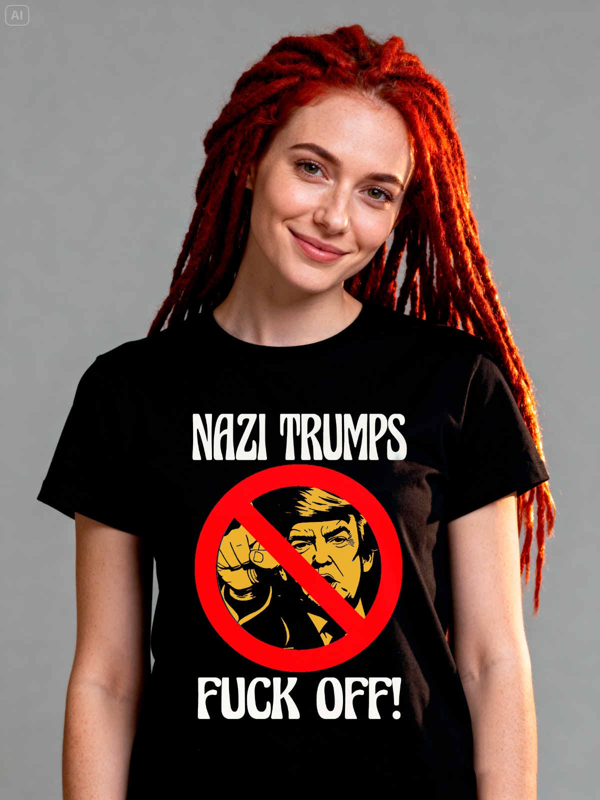 BabyLook Preta - Nazi Trumps FUCK OFF