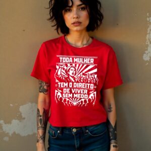 BabyLook: Toda mulher tem o direito de viver sem medo (Preta/Vermelha)