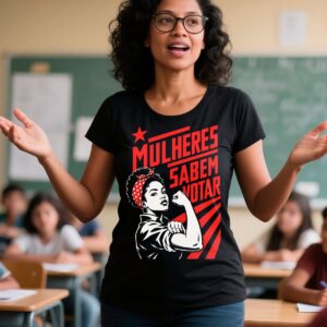 Camisa "Mulheres Sabem Votar."